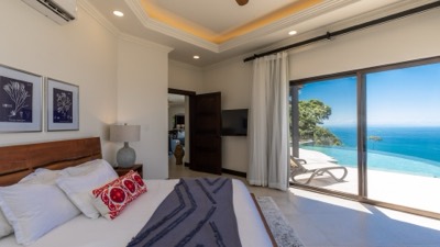 The main bedroom, looking out to the ocean