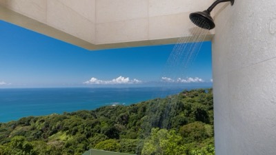 The shower, looking out over the jungle