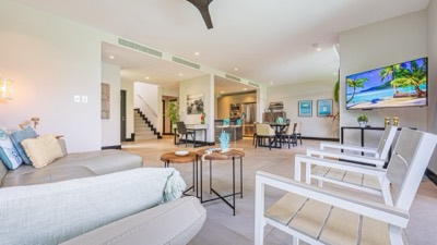 The living room and the stairs