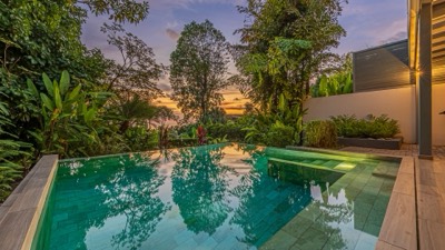 The pool at sunset